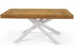 Milanihome.It - Tavolo Da Pranzo Allungabile Moderno Gambe Incrociate Piano In Legno Design Contemporaneo, Cm 100X180/230/280X75 Hdi Coloremarrone