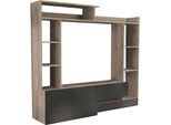 Milanihome.It - Parete Attrezzata Porta Tv Soggiorno Moderna Di Design 180X28/40X165 Hdi Colorenero