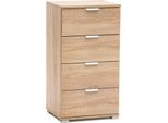 Milanihome.It - Cassettiera 4 Cassetti Per Soggiorno Cucina Bagno Fatto In Italia Cm 45X38X85 Hdi Coloremarrone Chiaro