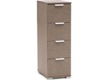 Milanihome.It - Cassettiera 4 Cassetti Per Soggiorno Cucina Bagno Fatto In Italia Cm 27X38X85 Hdi Colorerovere Grigio