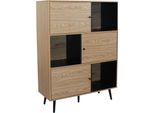 Milanihome.It - Credenza Moderna Con Sei Vani Di Design Per Salotto, Soggiorno 100X39,5X135 Hdi Coloremarrone