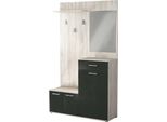 Milanihome.It - Mobile Ingresso Di Design Moderno Con Appendiabiti Specchio E Scarpiera Di Coloremarrone Chiaro