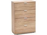 Milanihome.It - Cassettiera 4 Cassetti Per Soggiorno Cucina Bagno Fatto In Italia Cm 60X38X85 Hdi Coloremarrone Chiaro