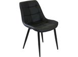 Milanihome.It - Poltrona Imbottita Per Sala Da Pranzo In Ecopelle Di Design Moderno Industrial Cm 59 X 51 X 82 Hdi Colorenero