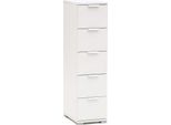 Milanihome.It - Cassettiera 5 Cassetti Per Soggiorno Cucina Bagno Fatto In Italia Cm 27X38X103 Hdi Colorebianco