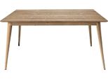 Milanihome.It - Tavolo Da Pranzo Moderno Di Design Allungabile Cm 85X160/210 In Abete Spazzolato Naturale Per Sala Da Pranzo Cucina Ristorantedi Coloremarrone