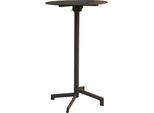 Milanihome.It - Tavolo Alto In Metallo Per Bar Da Esterno Giardino Con Piano Ribaltabile, Cm Diametro 60X102 H Colore Taupedi Coloretaupe