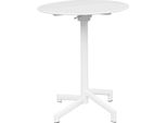Milanihome.It - Tavolo Alto In Metallo Per Bar Da Esterno Giardino Con Piano Ribaltabile, Cm Diametro 60X74 H Colore Biancodi Colorebianco