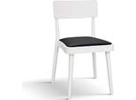 Milanihome.It - Sedia Moderna In Legno Con Seduta In Ecopelle Di Design Moderno Industrial Cm 48 X 45,5 X 79 Hdi Colorebianco