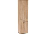 Milanihome.It - Armadio Con 3 Ante E Un Cassetto Per Soggiorno Cucina Bagno Fatto In Italia Cm 45X38X174 Hdi Coloremarrone Chiaro