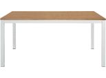 Milanihome.It - Tavolo Da Pranzo Moderno Di Design Allungabile Cm 90X160/220 Rovere Struttura Bianca Piano Naturale Per Sala Da Pranzodi Coloremarrone
