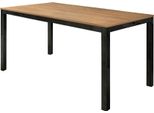 Milanihome.It - Tavolo Da Pranzo Moderno Di Design Allungabile Cm 90X160/220 Rovere Struttura Nera Piano Naturale Per Sala Da Pranzodi Coloremarrone
