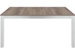 Milanihome.It - Tavolo Da Pranzo Moderno Di Design Allungabile Cm 90X160/203/246 Struttura Bianca Piano Tortora Per Arredo Casa Sala Da Pranzodi Coloremarrone