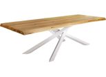 Milanihome.It - Tavolo Da Pranzo Moderno Piano In Rovere Gambe Incrociate Piano In Legno Design Contemporaneo, Cm 90X160X75 Hdi Coloremarrone