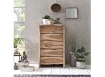 Milanihome.It - Cassettiera Con 5 Cassetti In Legno Di Design Moderno Industrial Cm 70 X 40 X 150 Hdi Coloremarrone