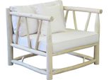 Milanihome.It - Poltrona Da Esterno In Teak Di Design Per Esterno Giardino Cm 92 L X 92 P X 77 Hdi Colorebianco