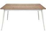 Milanihome.It - Tavolo Da Pranzo Moderno Di Design Allungabile Cm 85X160/210 Struttura Bianca Piano In Abete Spazzolato Per Sala Da Pranzodi Coloremarrone