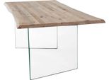 Milanihome.It - Tavolo Da Pranzo Moderno Di Design Cm 180X90 Struttura In Vetro Piano Massello Naturale Per Sala Da Pranzo Cucina Ristorantedi Coloremarrone