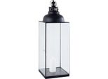 Milanihome.It - Lanterna In Vetro E Metallo Di Design Moderno Stile Minimalista Portacandela, Cm 29X29X89 Hdi Coloreantracite