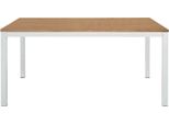 Milanihome.It - Tavolo Da Pranzo Moderno Di Design Allungabile Cm 80X120/170 Rovere Struttura Bianca Piano Naturale Per Sala Da Pranzodi Coloremarrone