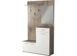 Milanihome.It - Mobile Ingresso Di Design Moderno Con Appendiabiti Specchio E Scarpiera Di Coloremarrone