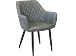 Milanihome.It - Poltrona Imbottita Per Sala Da Pranzo In Ecopelle Di Design Moderno Industrial Cm 56 X 60 X 87 Hdi Coloregrigio