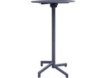 Milanihome.It - Tavolo Alto In Metallo Per Bar Da Esterno Giardino Con Piano Ribaltabile, Cm Diametro 60X102 H Colore Grigio Scurodi Coloregrigio Scuro