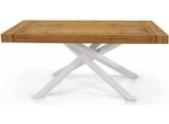 Milanihome.It - Tavolo Da Pranzo Allungabile Moderno Gambe Incrociate Piano In Legno Design Contemporaneo, Cm 90X160/210/260X75 Hdi Coloremarrone