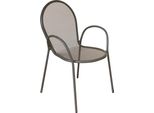 Milanihome.It - Poltrona Sedia Impilabile In Ferro Taupe Per Esterno Giardino, Portico, Ristorante, Gelateria Bar Hotel Albergodi Coloretaupe