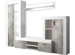 Milanihome.It - Parete Attrezzata Porta Tv Soggiorno Moderna Di Design 263X40X200 Hdi Colorecemento