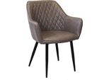 Milanihome.It - Poltrona Imbottita Per Sala Da Pranzo In Ecopelle Di Design Moderno Industrial Cm 56 X 60 X 87 Hdi Coloremarrone