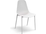 Milanihome.It - Sedia Moderna In Polipropilene Di Design Moderno Industrial Cm 52 X 48 X 88 Hdi Colorebianco