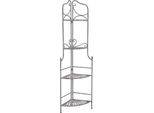 Milanihome.It - Scaffale 4 Piani Ad Angolo In Ferro Per Interno Esterno Ingresso Portico Giardino Ristorante Bar Albergo Colore Bianco Ossidatodi Colorebianco Ossidato