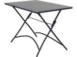 Milanihome.It - Tavolo Rettangolare Pieghevole In Ferro Nero 110X70 Per Esterno Giardino, Portico, Ristorante, Gelateria Bar Hotel Albergodi Coloreantracite