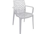 Milanihome.It - Poltrona Moderna In Polipropilene Con Decorazione Cm 50 L X 42 P X 80 Hdi Colorebianco