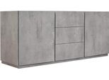 Milanihome.It - Madia Moderna Con Ante Ammortizzate Di Design Moderno Industrial Cm 200 X 50 X 79 Hdi Colorecemento