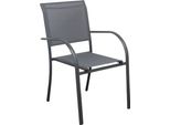 Milani Home - Poltrona Impilabile In Alluminio Con Seduta E Schienale In Textilene Cm 56 L X 63 P X 86 Hdi Coloreantracite