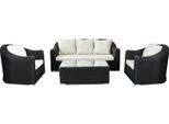 Milanihome.It - Salotto Da Giardino Set 3 Posti Marrone Con Cuscini Beige Intreccio In Rattan Sintetico Per Esterno Giardinodi Coloreantracite