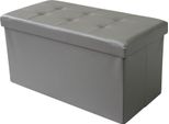Milanihome.It - Pouf Rettangolare In Ecopelle Di Design Moderno, Cm 76 X 38 X 38 Hdi Coloregrigio