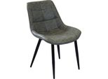 Milanihome.It - Poltrona Imbottita Per Sala Da Pranzo In Ecopelle Di Design Moderno Industrial Cm 59 X 51 X 82 Hdi Coloregrigio
