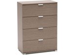 Milanihome.It - Cassettiera 4 Cassetti Per Soggiorno Cucina Bagno Fatto In Italia Cm 60X38X85 Hdi Colorerovere Grigio
