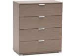 Milanihome.It - Cassettiera 4 Cassetti Per Soggiorno Cucina Bagno Fatto In Italia Cm 75X38X85 Hdi Colorerovere Grigio