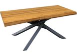 Milanihome.It - Tavolo Da Pranzo Moderno Piano In Rovere Gambe Incrociate Piano In Legno Design Contemporaneo, Cm 90X160X75 Hdi Coloremarrone