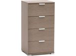 Milanihome.It - Cassettiera 4 Cassetti Per Soggiorno Cucina Bagno Fatto In Italia Cm 45X38X85 Hdi Colorerovere Grigio