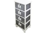Milani Home - Mobiletto In Legno Con 4 Cassetti Cm 37 L X 28 P X 73 Hdi Coloregrigio Scuro