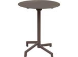 Milanihome.It - Tavolo In Metallo Per Bar Da Esterno Giardino Con Piano Ribaltabile, Cm Diametro 60X74 H Colore Taupedi Coloretaupe