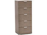 Milanihome.It - Cassettiera 5 Cassetti Per Soggiorno Cucina Bagno Fatto In Italia Cm 45X38X103 Hdi Colorerovere Grigio