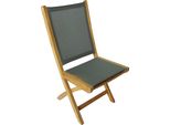 Milani Home - Sedia Pieghevole In Teak E Textilene Cm 48 L X 55 P X 89 Hdi Coloremarrone Chiaro