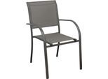 Milani Home - Poltrona Impilabile In Alluminio Con Seduta E Schienale In Textilene Cm 56 L X 63 P X 86 Hdi Coloretaupe