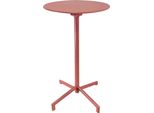 Milanihome.It - Tavolo In Metallo Per Bar Da Esterno Giardino Con Piano Ribaltabile, Cm Diametro 60X74 H Colore Rossidi Colorerosso